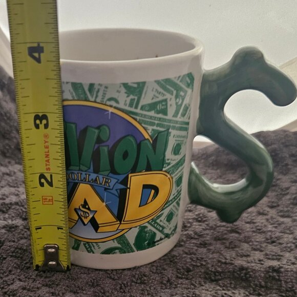 Rare Unique Million Dollar Coffee Mug Dollar Sign Handle - Picture 3 of 4